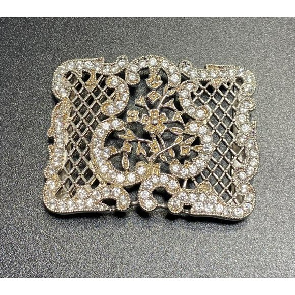 Joseph Esposito 925 Espo Cz Belt Buckle Floral Motif Designer Signed - Picture 7 of 7